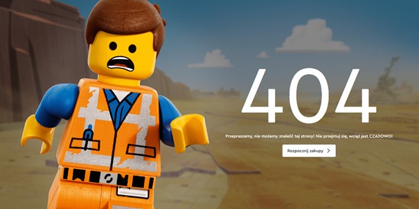 Strona błędu 404 w LEGO