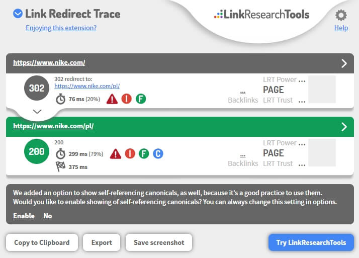 Link Redirect Trace Google Chrome